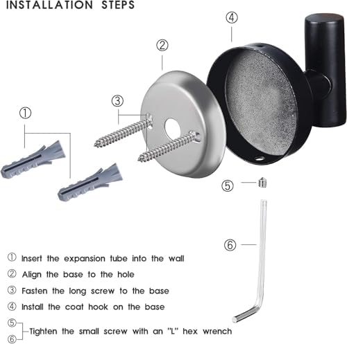 Bathroom Robe Towel Hooks Coat Matte Black Wall Hook Stainless Steel Heavy Duty Door Hanger Towel Robe Clothes Cabinet Closet Sponges Hook for Bathroom Bedroom Kitchen Hotel Pool 16 Packs