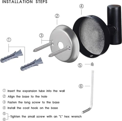 Bathroom Robe Towel Hooks Coat Matte Black Wall Hook Stainless Steel Heavy Duty Door Hanger Towel Robe Clothes Cabinet Closet Sponges Hook for Bathroom Bedroom Kitchen Hotel Pool 8 Packs