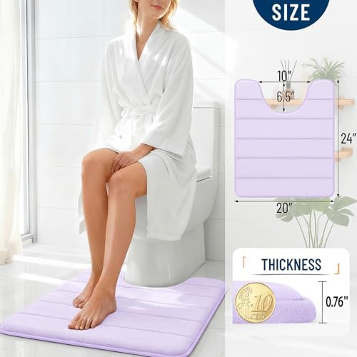 OLANLY Memory Foam Toilet Rugs U Shaped 24x20, Super Soft and Absorbent