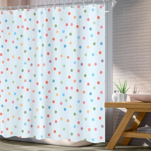 Polka Dot Shower Curtain Blue Pastel Modern Abstract Bathroom Curtain Sets