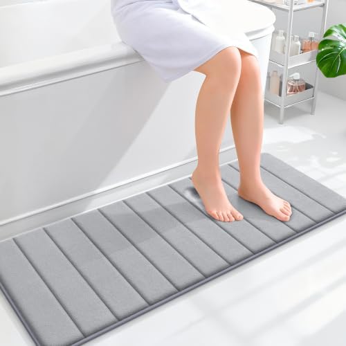 OLANLY Memory Foam Long Bathroom Rugs Runner 47x17, Super Soft Absorbent