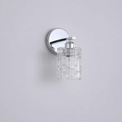 Modern 1-Light Crystal Vanity Light, Chrome Bathroom Light Fixture Over Mirror, Wall Mount for Bathroom, Bedroom, Living Room, Hallway