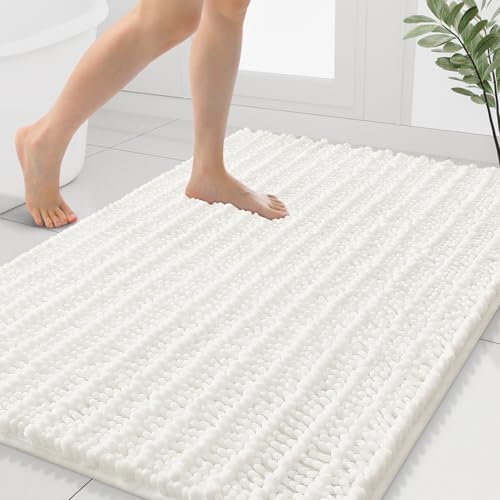 Smiry Bathroom Rugs 40X32, Extra Soft Rubber Backing Chenille Bath Mats