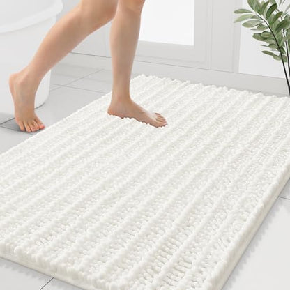Smiry Bathroom Rugs 40X32, Extra Soft Rubber Backing Chenille Bath Mats