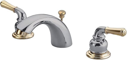 Kingston Brass Elements of Design Magellan EB954 Mini Widespread Lavatory Faucet with Retail Pop-Up, 4-Inch to 8-Inch, Polished Chrome/Brass