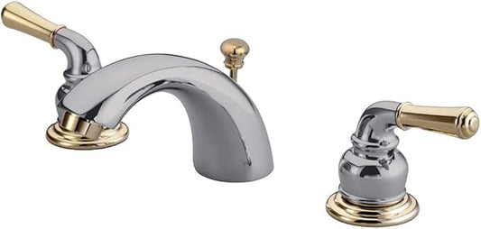 Kingston Brass Elements of Design Magellan EB954 Mini Widespread Lavatory Faucet with Retail Pop-Up, 4-Inch to 8-Inch, Polished Chrome/Brass