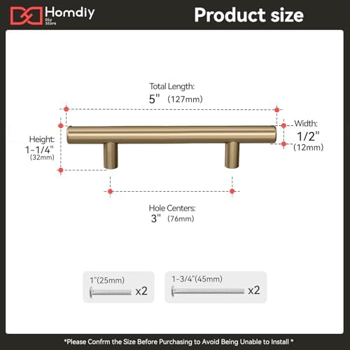 homdiy 50Pack 3in Cabinet Handles Champagne Bronze Kitchen Cabinet Pulls Drawer Pulls for Dresser Drawers