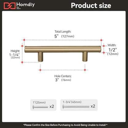 homdiy 35Pack 3in Cabinet Handles Champagne Bronze Kitchen Cabinet Pulls Drawer Pulls for Dresser Drawers