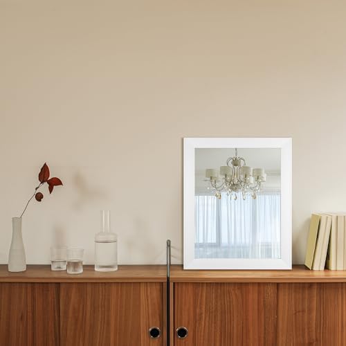 Ruomeng Rectangular Wall Mirror 16" x 20" Framed Mirror for Bathroom White