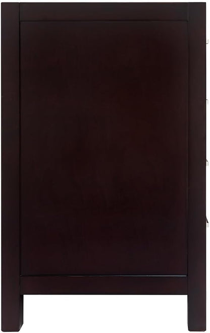 ARIEL Cambridge 66-inch Bathroom Vanity Base Cabinet,Solid Wood, 2 Soft Closing Doors, 9 Dovetail Drawers, Espresso