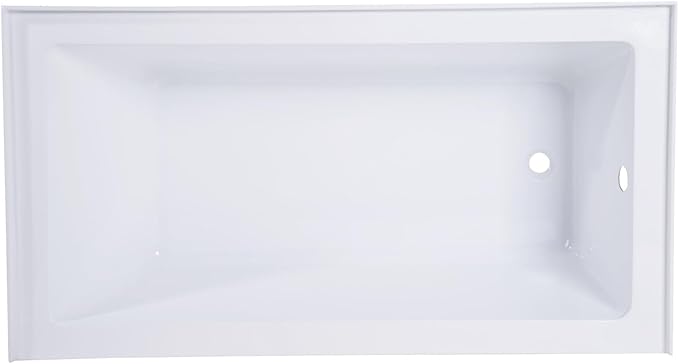 Kingston Brass VTAP543022R Aqua Eden Alcove Tub, White
