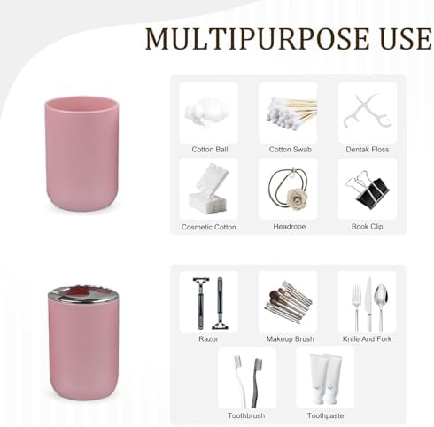CERBIOR Bathroom Accessories Set 6 Piece Bath Ensemble, Blush Pink