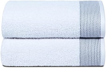 BELIZZI HOME Ultra Soft 2 Pack Oversized Bath Towel Set, 28x55 inches, 100% Cotton, Large, White