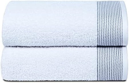 BELIZZI HOME Ultra Soft 2 Pack Oversized Bath Towel Set, 28x55 inches, 100% Cotton, Large, White