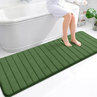 OLANLY Memory Foam Long Bathroom Rugs Runner 70x24, Super Soft Absorbent