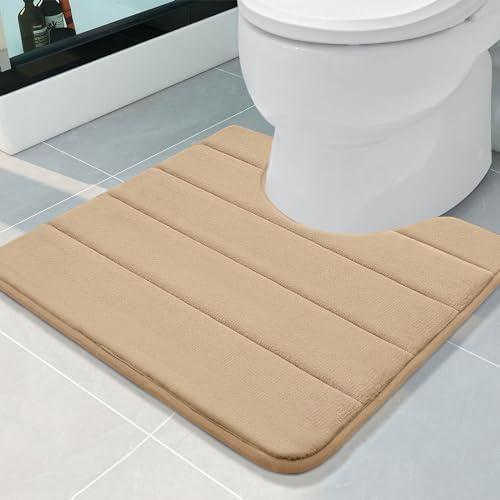 Buganda Memory Foam U-Shaped Toilet Rugs 20 x 20, Absorbent Bathroom mat