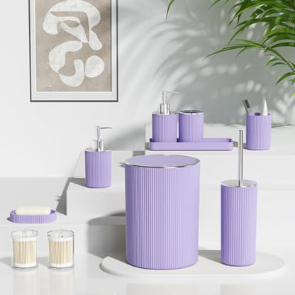 Purple Bathroom Accessories Set, 10PC Bathroom Set
