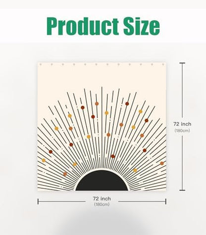 Bathroom Shower Curtain Cute Cortinas para Baño 72 x 72, Sun