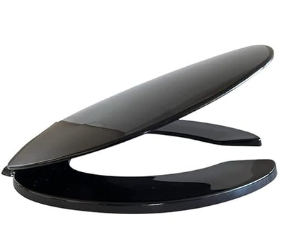 Centoco Round Plastic Toilet Seat, Open Front with Cover, Regular Duty Residential or Light Weight Commercial Use, Black