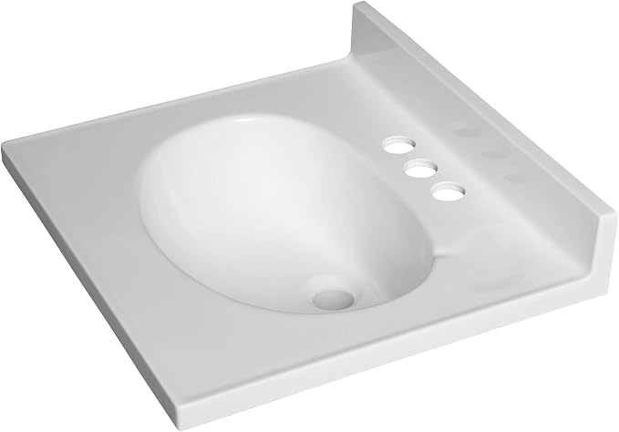 Cultured Marble Composite Bathroom Sink Top - Fits Standard 18” Vanity | Elegant and Durable Bathroom Sinks for Modern Homes - Upgrade Your Space - Perfect for Any Bathroom Design