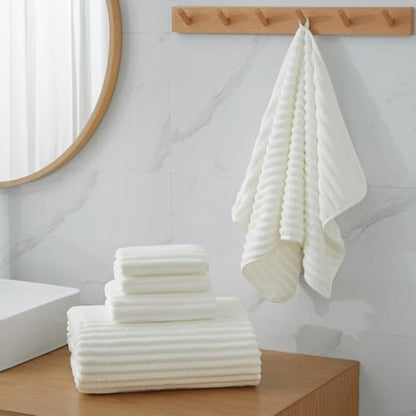 2 Piece Bath Sheets, 40"x80" Microfiber Bath Towels, White