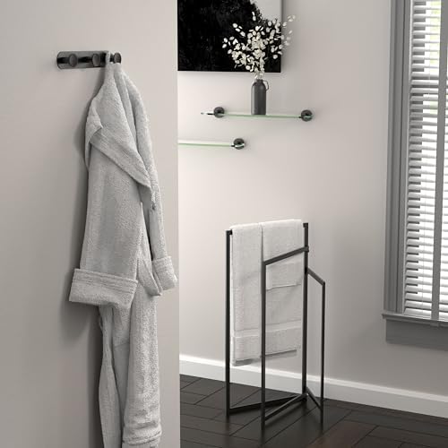 Gatco Glam Single Post Toilet Paper Holder, Matte Black, Single