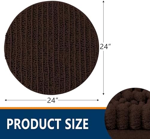 Smiry Bathroom Rugs Round 24X24, Extra Soft Rubber Backing Bath Mats