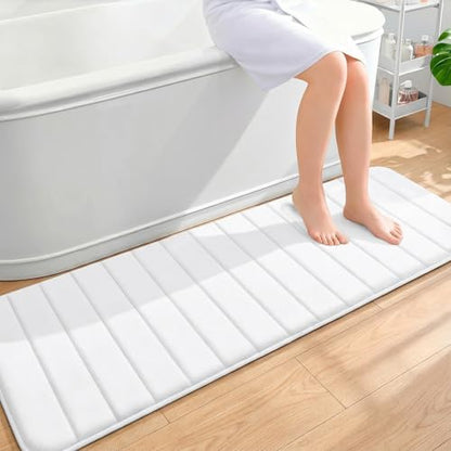 OLANLY Memory Foam Long Bathroom Rugs Runner 59x20, Super Soft Absorbent