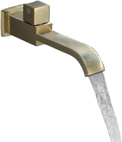 Faucet Only Cold Brushed Gold in-Wall Bathroo Faucet Bathroom Sink Basin Mixer Tap Set(Black) Faucet