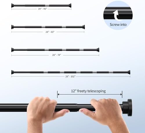 Mcrbeay Shower Curtain Rod, 1" Diameter Heavy Duty Tension Shower Rod