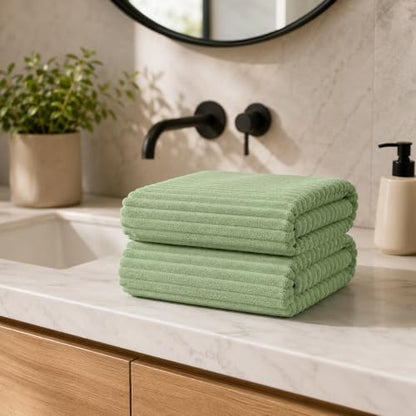 2 Piece Bath Sheets, 40"x80" Bath Towels, Sage Green