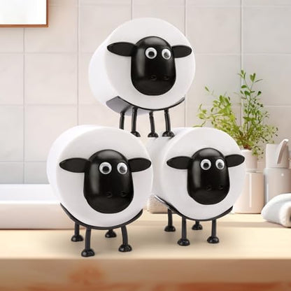 Sheep Toilet Paper Roll Holder, Tissue Paper Storage Stand, 3D Printed Black Sheep Loo Roll Holder, Wall Mount Tissue Basket for Bathroom, Fun Housewarming Gift & Bathroom Decor (3)