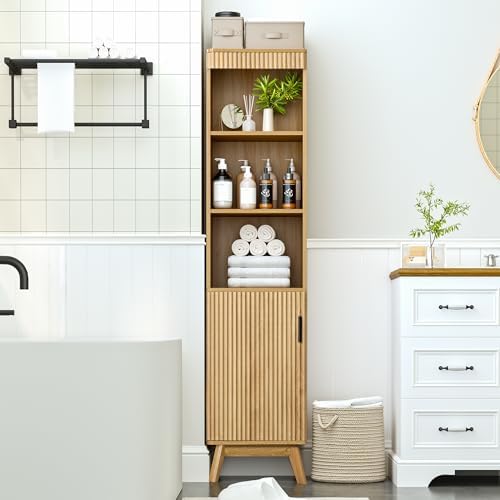 Bifins Natural 68" Tall Bathroom Storage Cabinet,15.7" Width