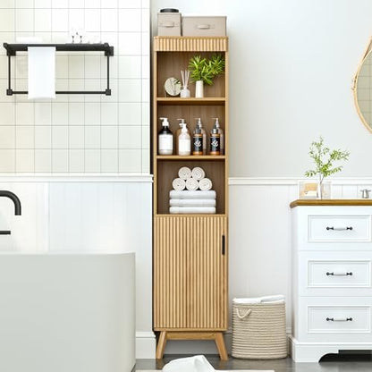 Bifins Natural 68" Tall Bathroom Storage Cabinet,15.7" Width
