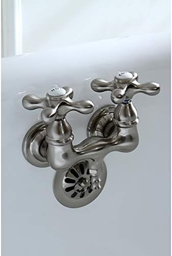 Kingston Brass CC37T8 Vintage Leg Tub Filler, Satin Nickel,3-3/8-Inch Center
