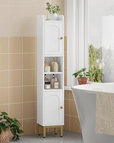 Hzuaneri Slim Bathroom Storage Cabinet, Narrow Bathroom Organizers,2 Doors