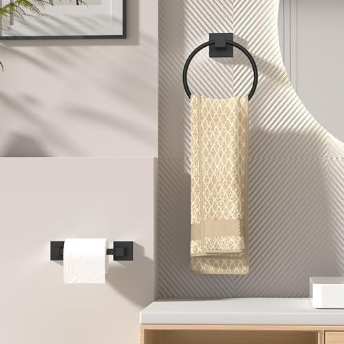 FORIOUS Toilet Paper Holder and Towel Ring Set, Bathroom Accessories Set