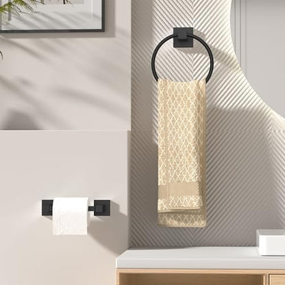 FORIOUS Toilet Paper Holder and Towel Ring Set, Bathroom Accessories Set
