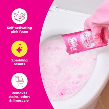 Stardrops The Pink Stuff Miracle Power Foaming Toilet Cleaner – Self-Activating Formula for Deep Cleaning,Stain Removal,and a Fresh Shine – Bathroom Essential,(Pack of 6)
