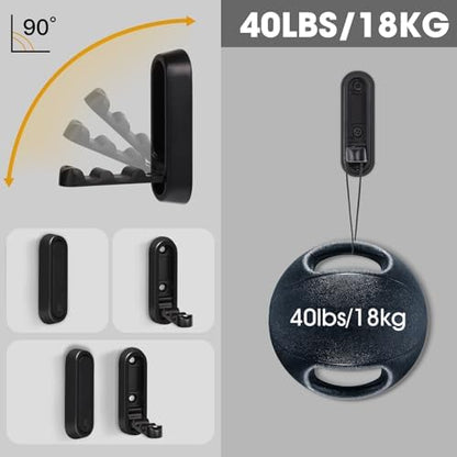 Dntorx Folding Wall Hooks, 2 Pcs Foldable Black Coat Hooks Heavy Duty Foldable Hook Bathroom Towel Hooks Robe Hooks Wall Mounted for Hanging Coat Towels Clothes Hat Bags Keys
