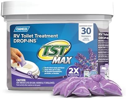 Camco TST MAX RV Toilet Treatment Drop-INs - Lavender 30-pk Made in the USA