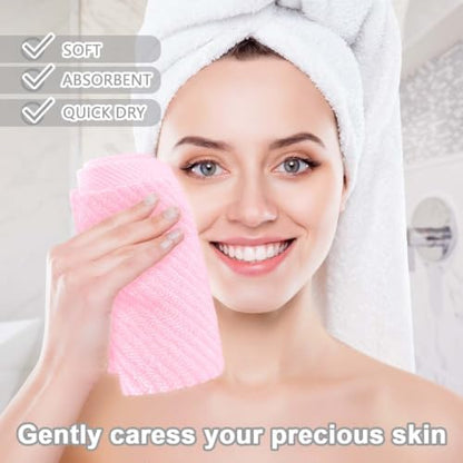 VOOVA & MOVAS Face Towels 6PC, 100% Cotton, 13x13 in, Baby Pink