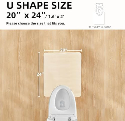 TYUU Thin Toilet Rug, Bathroom Rugs Non Slip, 20x24 U Shape Beige