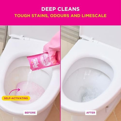 Stardrops The Pink Stuff Miracle Power Foaming Toilet Cleaner – Self-Activating Formula for Deep Cleaning,Stain Removal,and a Fresh Shine – Bathroom Essential,(Pack of 6)