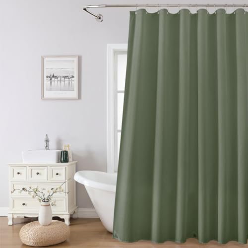 1 Pack Water-Repellent Fabric Shower Curtain Liner, 72x72 SageGreen