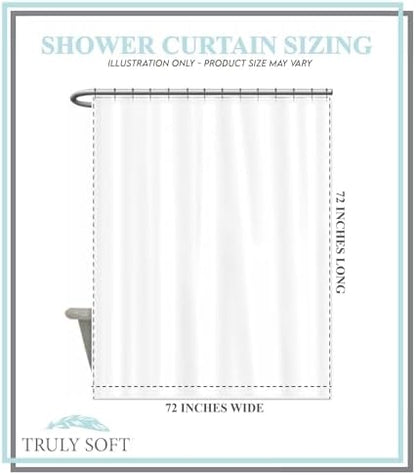 TRULY SOFT Millenial Stripe Ivory and Black Polyester 1-Piece Shower Curtain Shower Curtain, Stripe Themed, for Men and Women, Oeko-TEX Certified Confidence