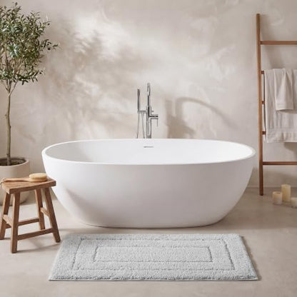 GRANNY SAYS Gray Bathroom Runner Rug 24" x 48", Soft Microfiber Bath Mat