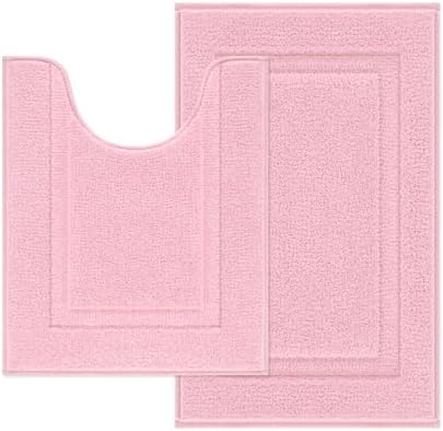 SHACOS Soft Microfiber Bathroom Rugs Set 2 Pieces with Toilet Rug
