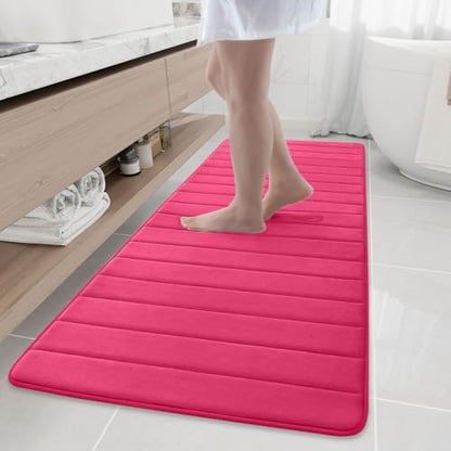 Buganda Memory Foam Bath Mat 70 x 24, Ultra Soft Absorbent Bathroom Rugs