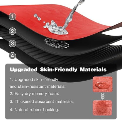 TYUU Thin Bath Mat, Small Christmas Bathroom Rugs Non Slip, 16x24 Red